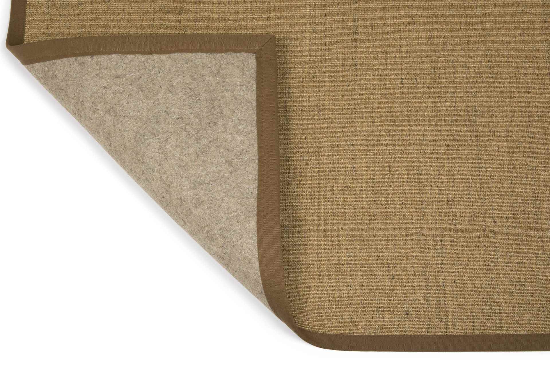 Purstoff pecan brown flipped corner with visible felt backing