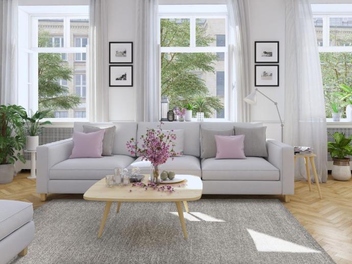 Maduna Taupe in einem Wohnzimmer