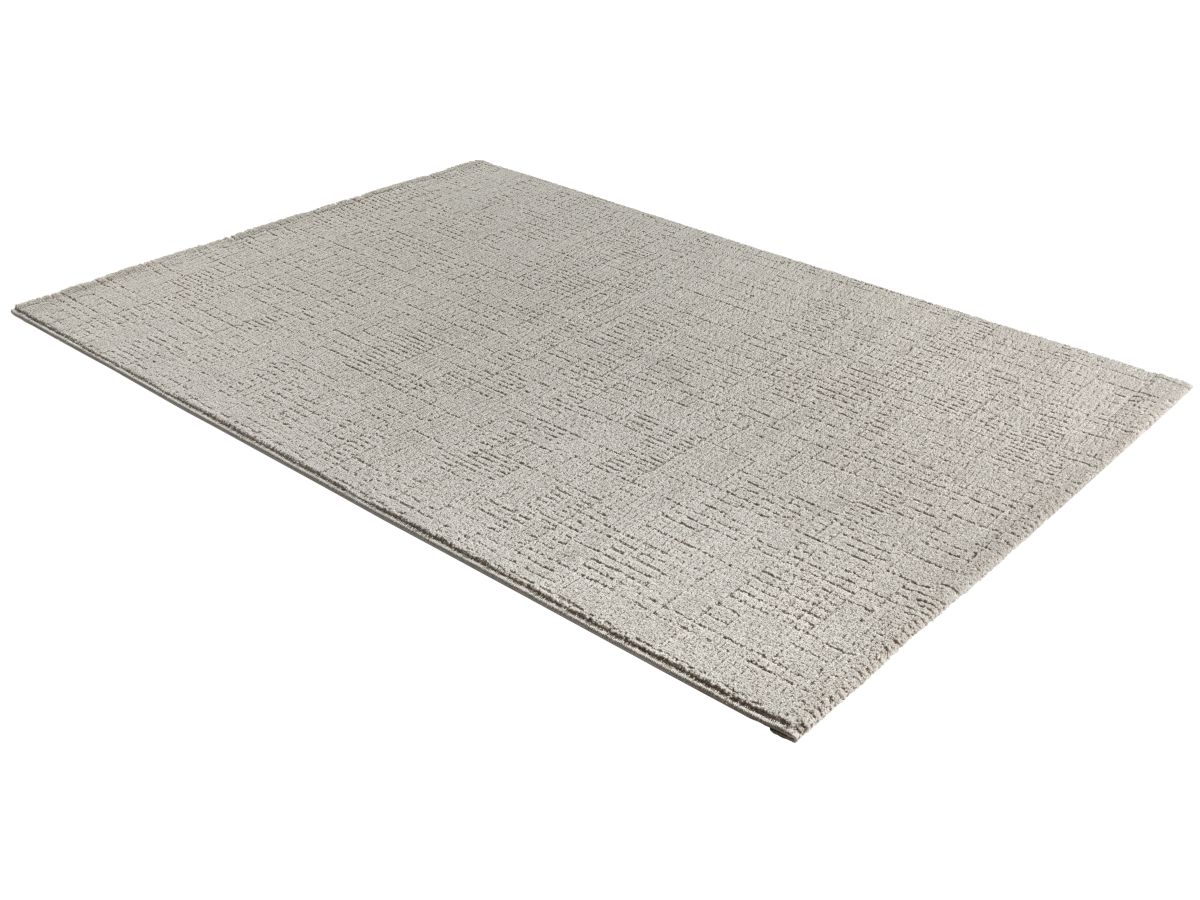 Kurzflorteppich Tredito Silber Draufsicht schräg